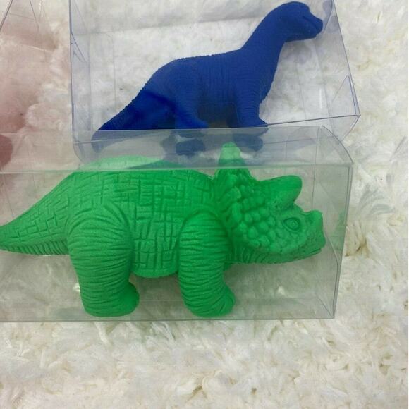 Dinosaur Erasers NEW In Boxes  Red Blue Green - Picture 4 of 5